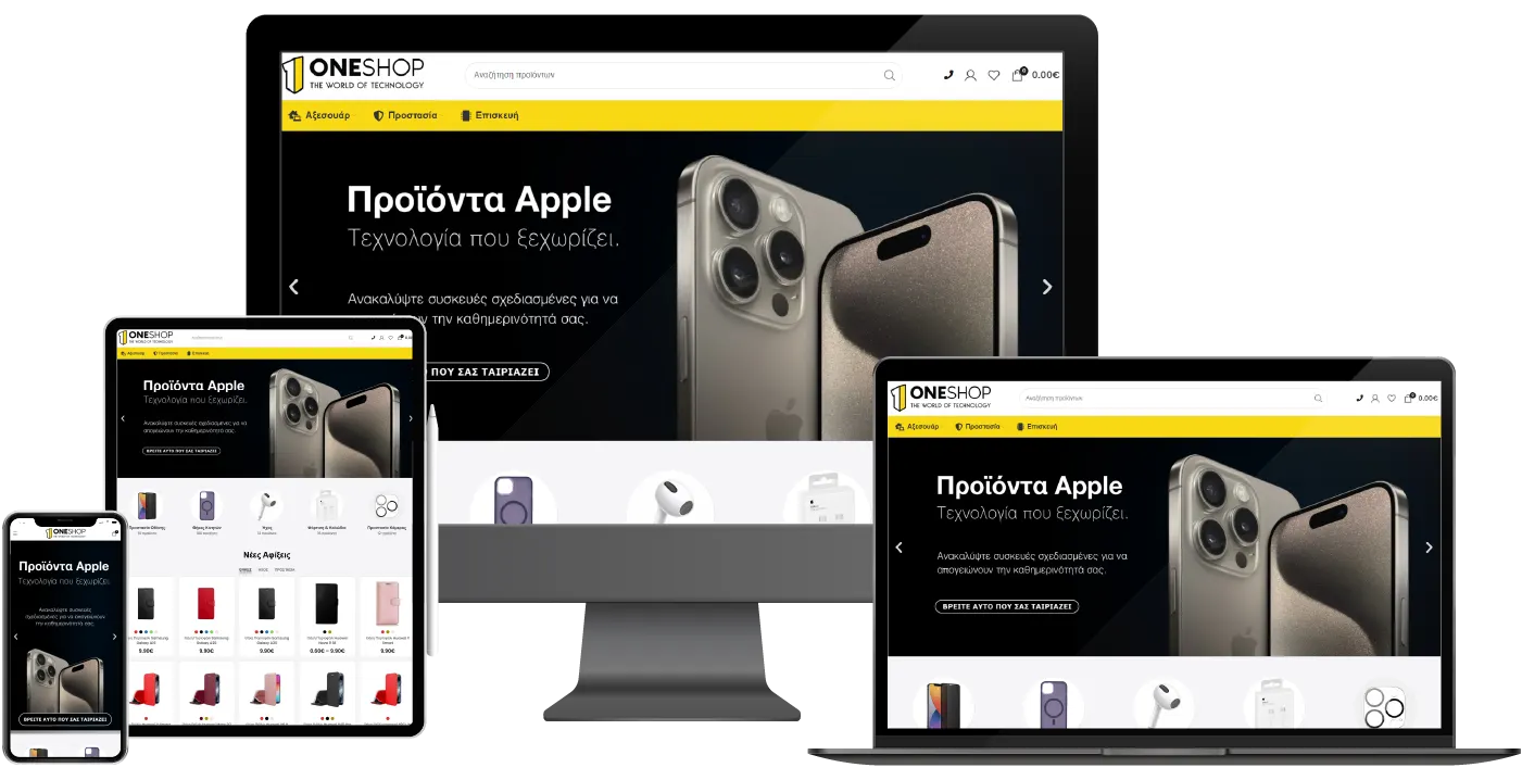 One Shop on desktop, tablet and mobile